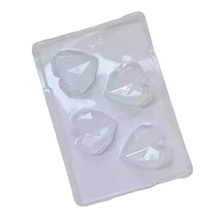 3D Heart Diamond Chocolate Mould PVC 4 Cavity - KV's FOODS