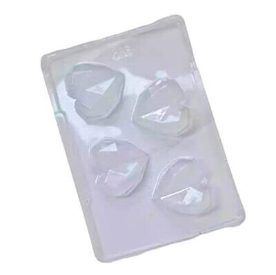 3D Heart Diamond Chocolate Mould PVC 4 Cavity - KV's FOODS