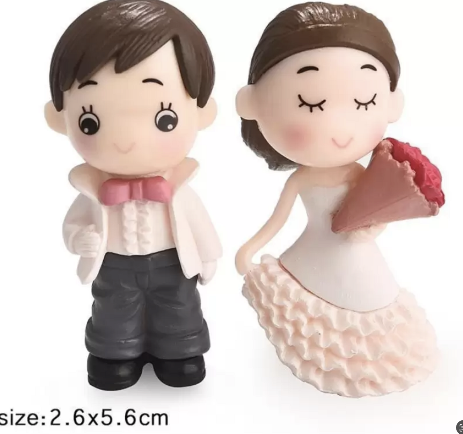 Cake Topper Cute Wedding Couple Miniature Doll Cake Decoration | Fairy Garden | Bonsai Decor | Terrarium Decor | Craft Work | Gift Article and Landscaping