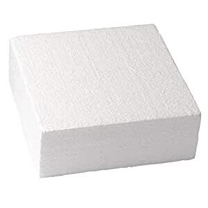 Styrofoam Square Cake Dummy, 6X2 Inch, Fake Cake Structure, Practice Dummy Cake, Non-Edible Display Cake