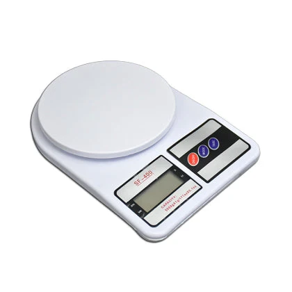 10 Kg Electronic Kitchen Digital Weighing Scale, Multipurpose, White, Round Household Weight Scale SF-400