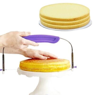 Adjustable Cake Slicer | Bread Cutter and Leveller |  Pizza Dough Leveller | Stainless Steel Wires and Handle - Random Color