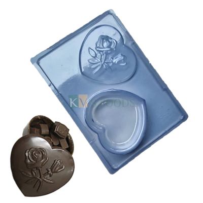 Heart Shape with Lid Chocolate Gift Box 2 Cavity Chocolate PVC DIY Mould for Edible Chocolate box