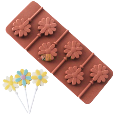 Flower Shape Silicone Lollipop, Hard Candy, Chocolate 6 Cavity DIY Mould