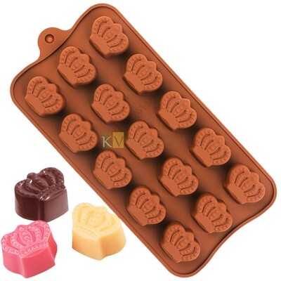 15 Cavity King Crown Shaped Silicon Chocolate Mould, Sugar Craft, Cake Decoration, Pudding, Dessert, Jelly, Gummy, Garnishing, Candy,Pralines, Fondant, Baking DIY Food Decor