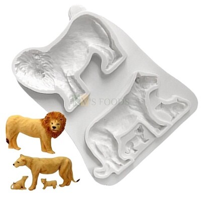 Jungle Zoo Theme Animals Lion Tiger Family Chocolate Silicone Fondant Moulds Model Sugar Craft, Gum paste, Resin Clay, Cake Decorating Toppers, Kitchen Tools, Insert Baking Accessories DIY Food Decor