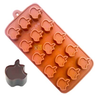 15 Cavity Apple logo Shaped Silicon Chocolate Mould, Sugar Craft, Cake Decoration, Pudding, Dessert, Jelly, Gummy, Garnishing, Candy,Pralines, Fondant, Baking DIY Food Decor