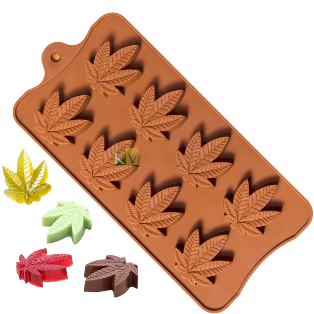 8 Cavity Marijuana Cannabis Hemp  Leaf Shape Design Silicon Chocolate Mould, Sugar Craft, Cake Decoration, Pudding, Dessert, Jelly, Gummy, Garnishing, Candy,Pralines, Fondant, Baking DIY Food Decor