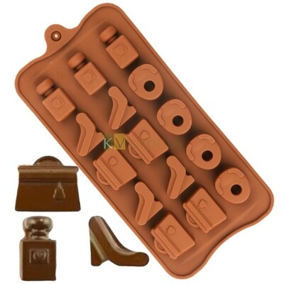 Perfume Bag Shoes Purse High Heels Silicon Chocolate Mould, Sugar Craft, Cake Decoration, Pudding, Dessert, Jelly, Gummy, Garnishing, Candy,Pralines, Fondant, Baking DIY Food Decor