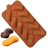 10 Cavity Sports Race Car Formula 1 Auto Shape Silicon Chocolate Mould, Sugar Craft, Cake Decoration, Topper, Pudding, Dessert, Jelly, Gummy, Garnishing, Candy,Pralines, Fondant, Baking DIY Food Decor