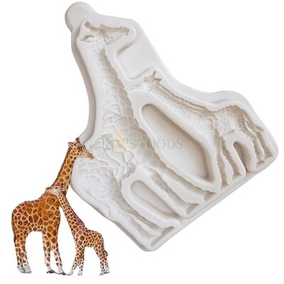 Jungle Zoo Theme Animals Giraffes Family Chocolate Silicone Fondant Moulds Model Sugar Craft, Gum paste, Resin Clay, Cake Decorating Toppers, Kitchen Tools, Insert Baking Accessories DIY Food Decor