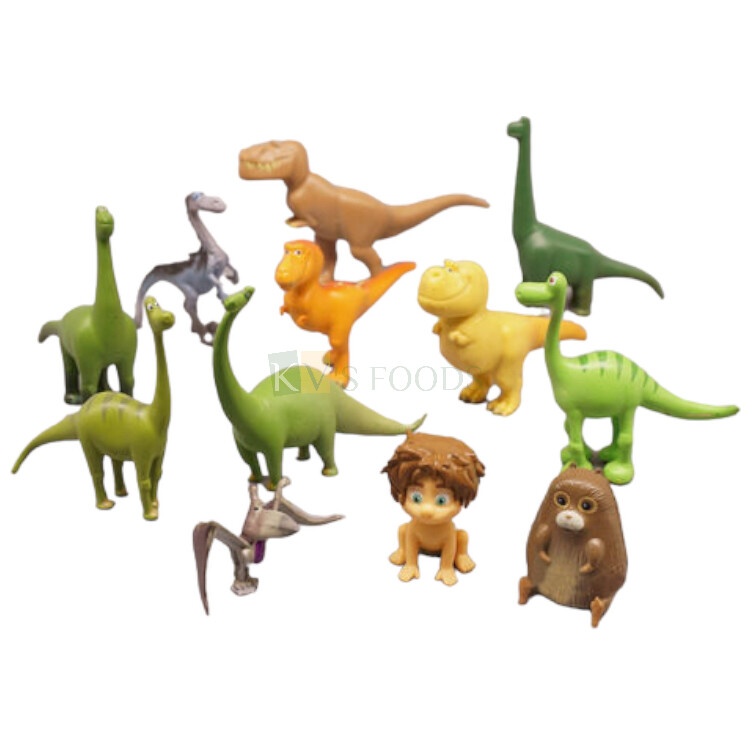 12PC The Good Dinosaur Cartoon Action Figure  Arlo Ramsey Arlo Spot Henry Cake Topper Birthday Theme Decor ToyRing Featuring Arlo, Caveboy Spot, T-Rexes Toys Butch Thunderclap, Room Garden