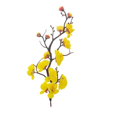 1PC Plum Cherry Blossom Flowers Branches Cake Topper, Insert Cake Decor for Wedding Party theme cake - Yellow