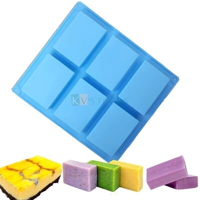 6 Cavity Rectangular Silicon Mould Chocolate, Mousse, Dessert, Bakeware, Mini Bread Loaf, Brownie, Cornbread, Muffin, Handmade Soap, Ice Cream, Candle Jelly Pudding Cake DIY Tools