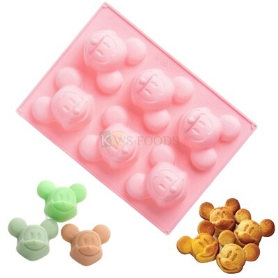 6 Cavities Mickey Mouse 3D Silicon Chocolate Mould, Sugar-craft, Cake Dessert Insert, Baking, Ice Cream Garnishing Cake Decoration, Ice Cube, Candy, Mini Cake, Soap, Candle DIY Food Decor Craft Mold