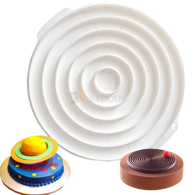 Silicon Insert Decor Galaxy Ring, Spiral Round, Coil, Concentric Circle, Double Sided Baking Mould Insert, Entremet Cake Molds, Chocolate Garnishing, Mousse Cake, Dessert, DIY Food Handicraft Tool