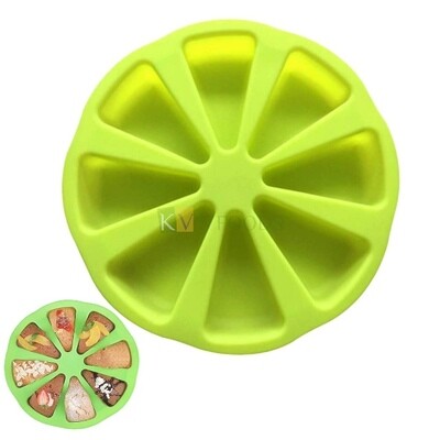8-Cavity Portion Triangle Pastry Shape Part Cake Silicone Baking Mould Pizza Slice Scones Pan, Pan, Mousse, Dessert, Bakeware, Jelly Pudding Cake, Non-Stick DIY Tools