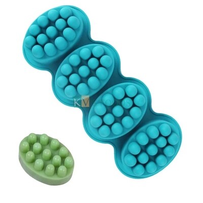 4-Cavity Curly Hair Silicone Massage Bar Soap Molds, Soaps Making Soap Molds Nonstick Fork Massage Brush Waves, Handmade Soap, DIY Tools