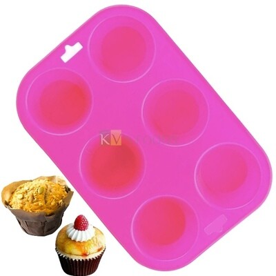 6 Cavity Muffin, Cupcake Cake Silicone Baking Mould Pan, Mousse, Dessert, Bakeware, Jelly Pudding Cake, Non-Stick DIY Tools