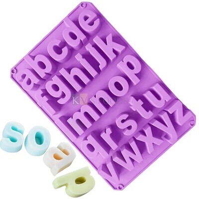 26 a-z Letters English Alphabets Small case Letters Big Size, Blocks abcd Shape Silicone Chocolate, Hard Candy, Handmade SOAP SMS DIY Mould