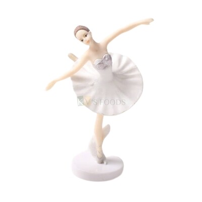 1 White Elegant Dancing Ballerina Ballet Themed Cake Toppers, Miniature Figurine, Cake Decoration, Mini Cake Toppers Action Figures, Birthday Party Supplies, Children's Play Toys Set, Desktop Ornament