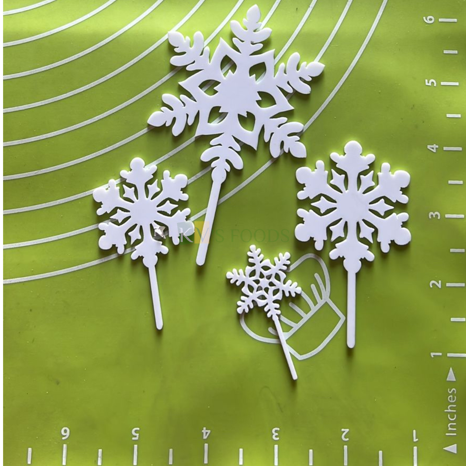 4Pcs Snowflake Cake Topper For Christmas Xmas Winter Frozen Theme