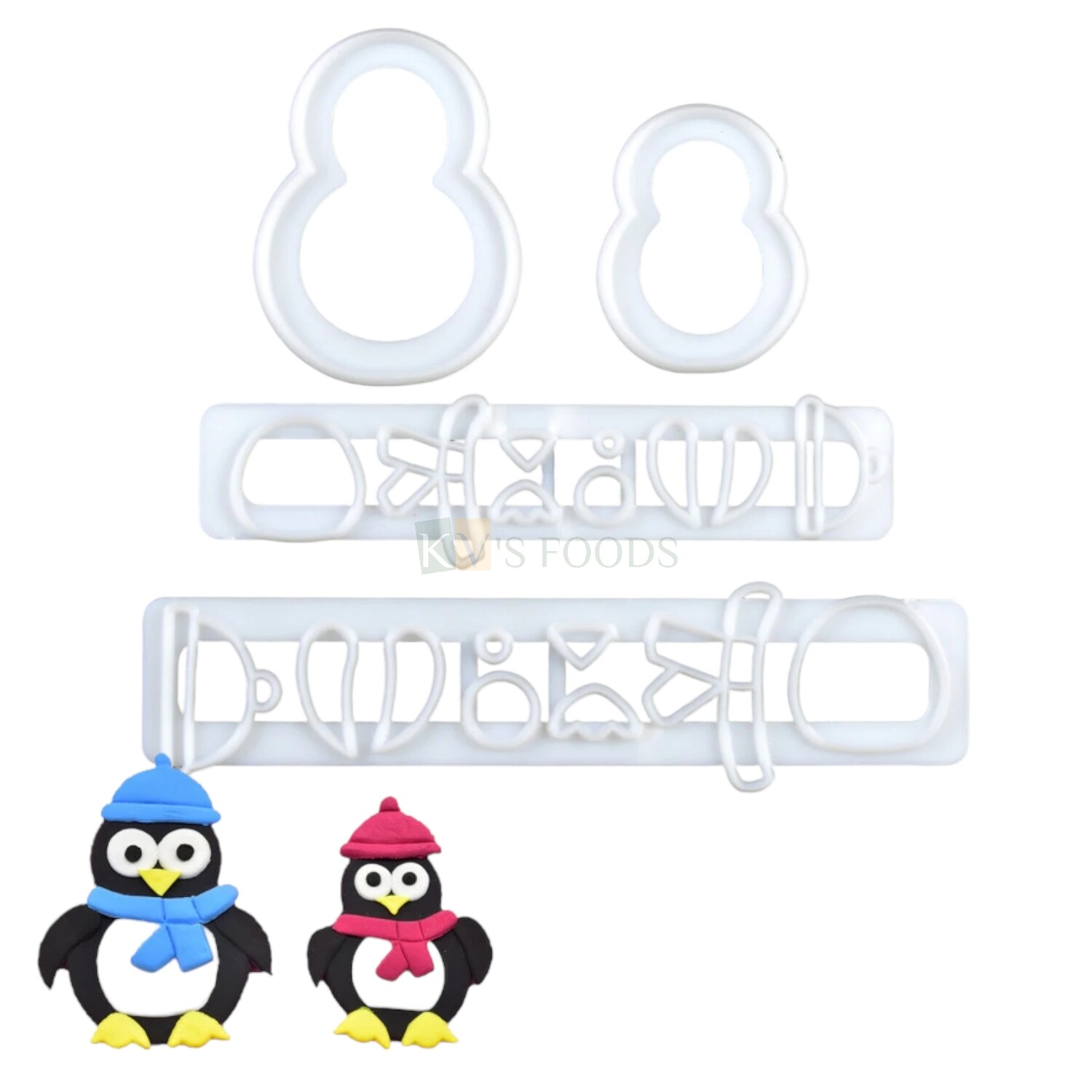 4PC Penguin Animal Shape Cookie, Fondant Cutter Mold, Cake Decorating Tools, DIY Tool