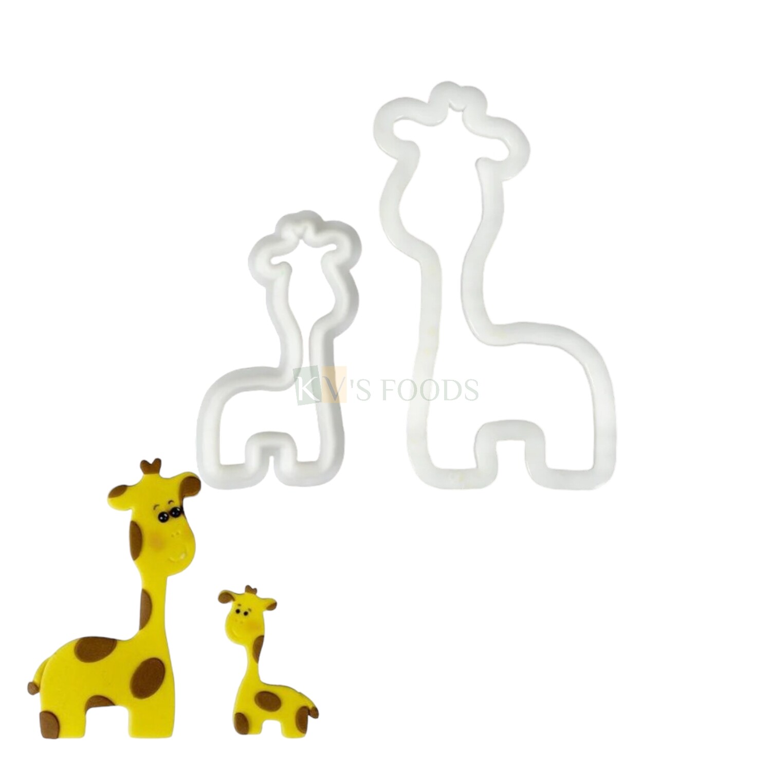 2PC Giraffe Mommy & Baby Animal Shape Cookie, Fondant Cutter Mold, Cake Decorating Tools, DIY Food Decor Tool