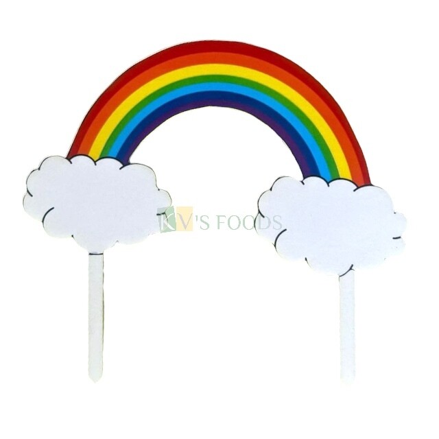 1pc Acrylic Rainbow with Cloud Cake Topper for Unicorn Baby shower Themes, Cake Insert, Cake Topper, Girls, Boys, Friends Bday, Cake Decoration Item, Cake Accessories, DIY Cake Decor