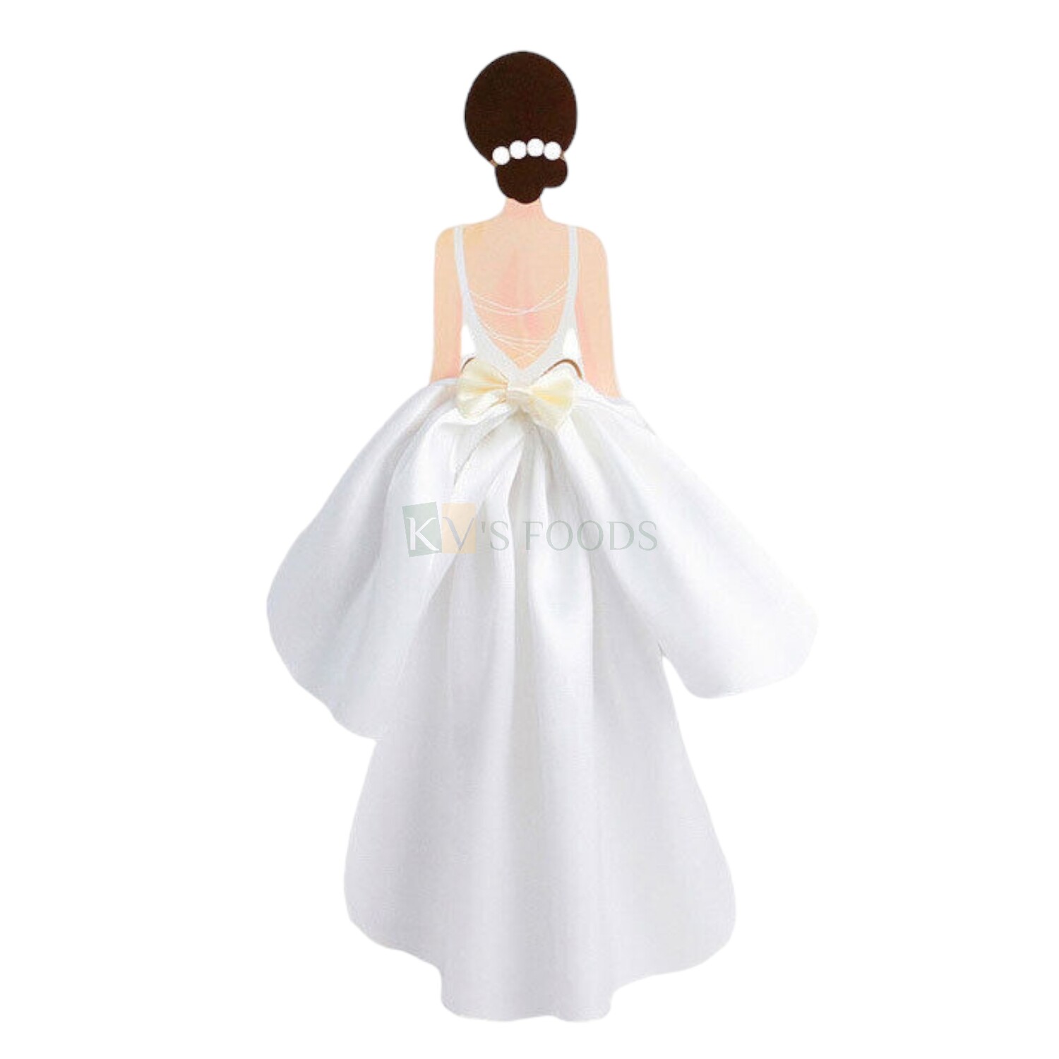 Girl Lady Women Back with White Silk Chiffon Gauze Skirt Non-Woven Fabric Cake Topper for Bride Wedding, Mother&#39;s Day, Women&#39;s Day Theme, Cake Topper Insert Cake Decoration Accessories DIY Cake Decor