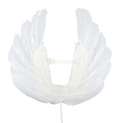1PC White Angel Wing Feather Cake Topper Insert, Reusable Cake Topper, Decorations Items, Cake Decoration Accessories, DIY Cake Decor