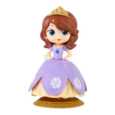 15CM (~6Inches) Disney Fashion Princess Sofia Kawaii Q Style Doll Cake Topper Toy with Golden Crown Cake Topper, Action Miniature Figurine, DIY Cake Decoration Accessories Toy Collection