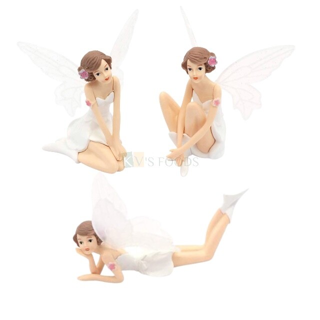 Buy 1PC or Set of 3 Flower Fairy Angel Dolls Fairies Dragonfly Girl Cake Toy Topper, Miniature Figureing Cake Decoration