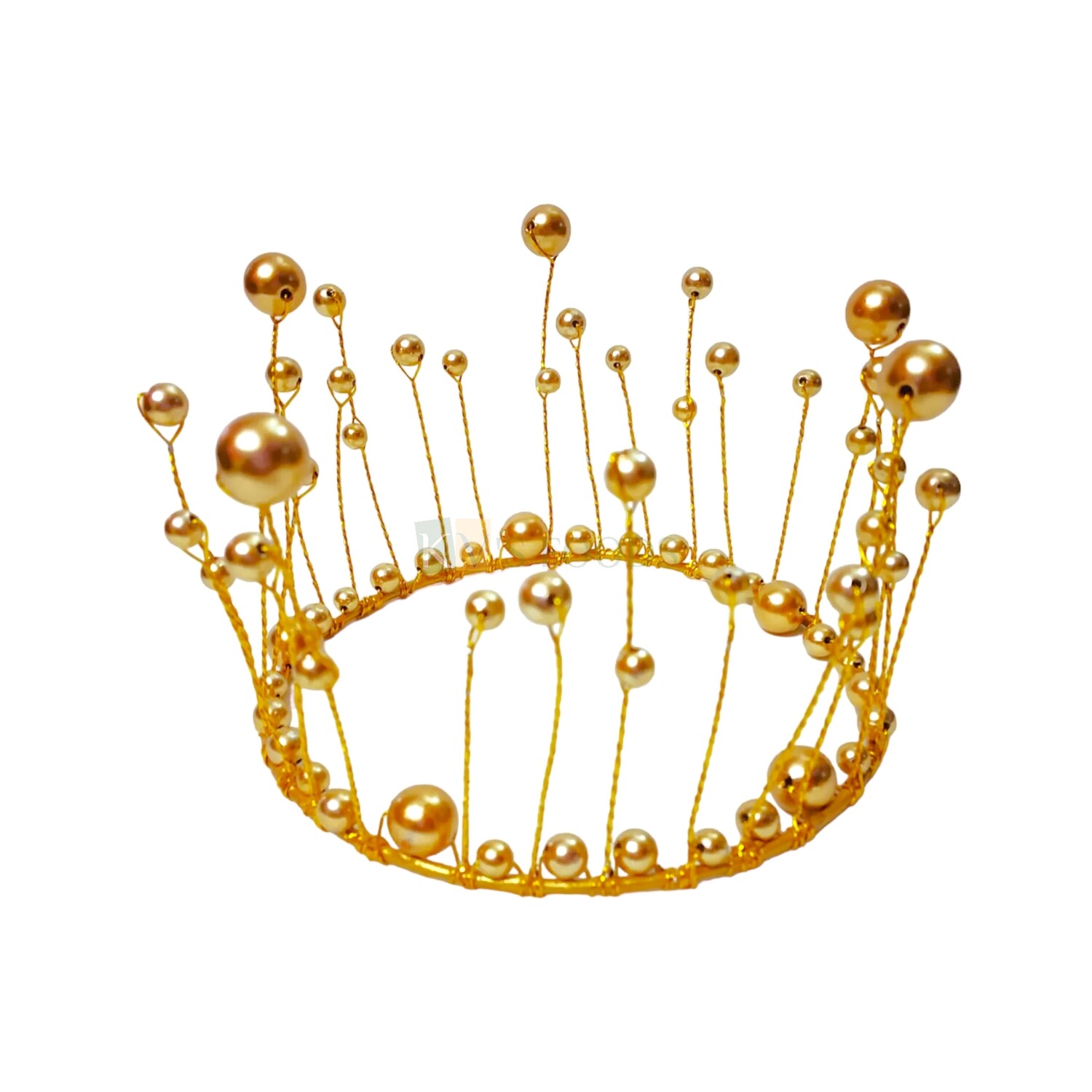 1PC Golden Wire Flexible Crown with Golden Shiny Glitter Balls Tiara Crown Cake Topper, Adjustable Wire Shape Princess Crown Tiara for Wedding Functional Cake Topper Cake Decoration Accessories
