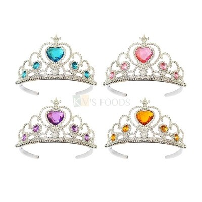 1PC Princess Crown Tiara Gold Silver with Heart Water Drop Star Stone Cake Topper, Party Supplies for Girls Birthday Tiara Head hair band , Birthday Girls Tiara Crown