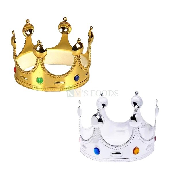 1PC Gold Silver Imperial King Crown Royal Crown Cake Topper for a Royal Person, Friend, Cake topper Decoration Accessories