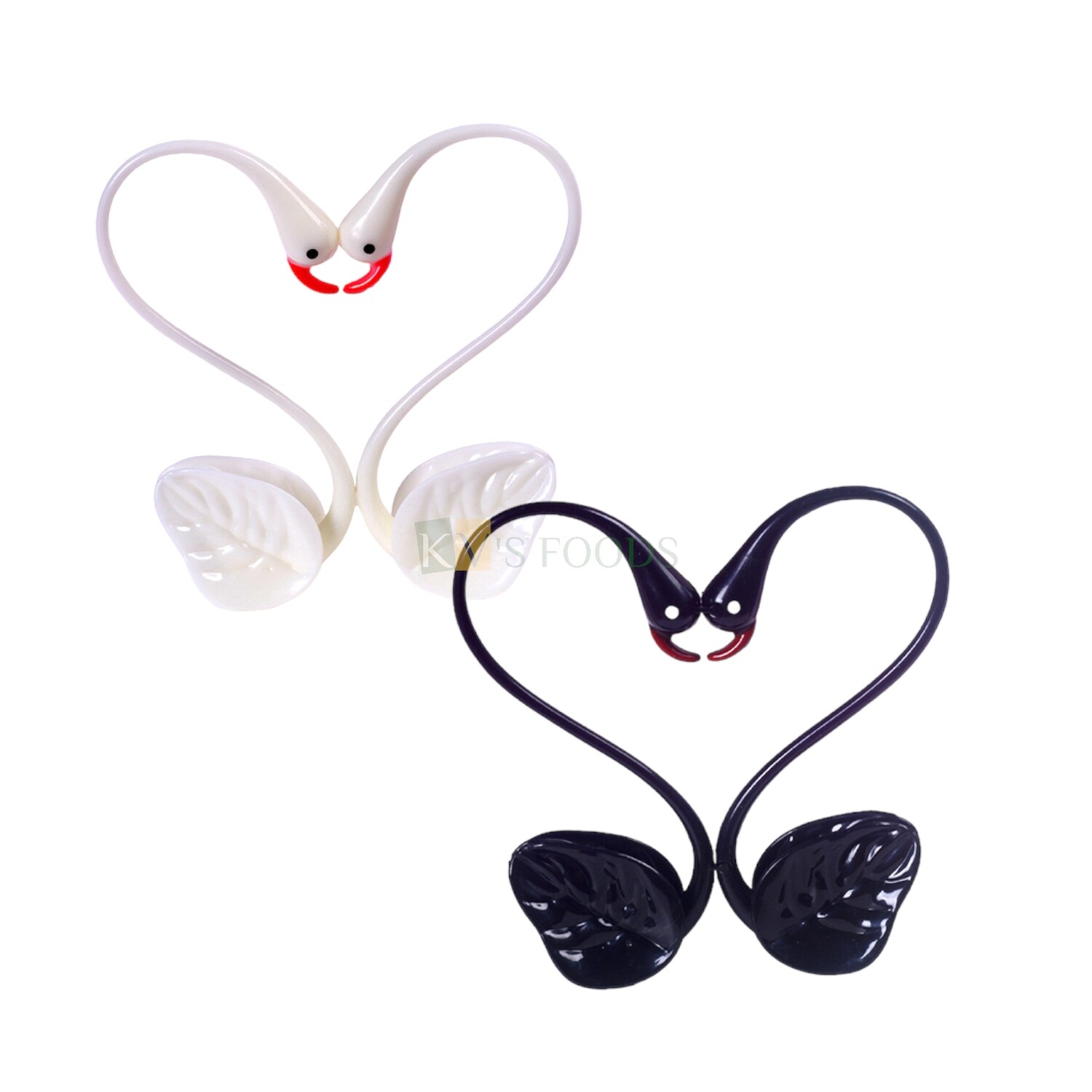 1PC Black White Heart Love Shape Kissing Swan Couple Cake Topper, Anniversary Theme, Miniature Figurine, Cake Decoration Accessories, DIY Cake Decor