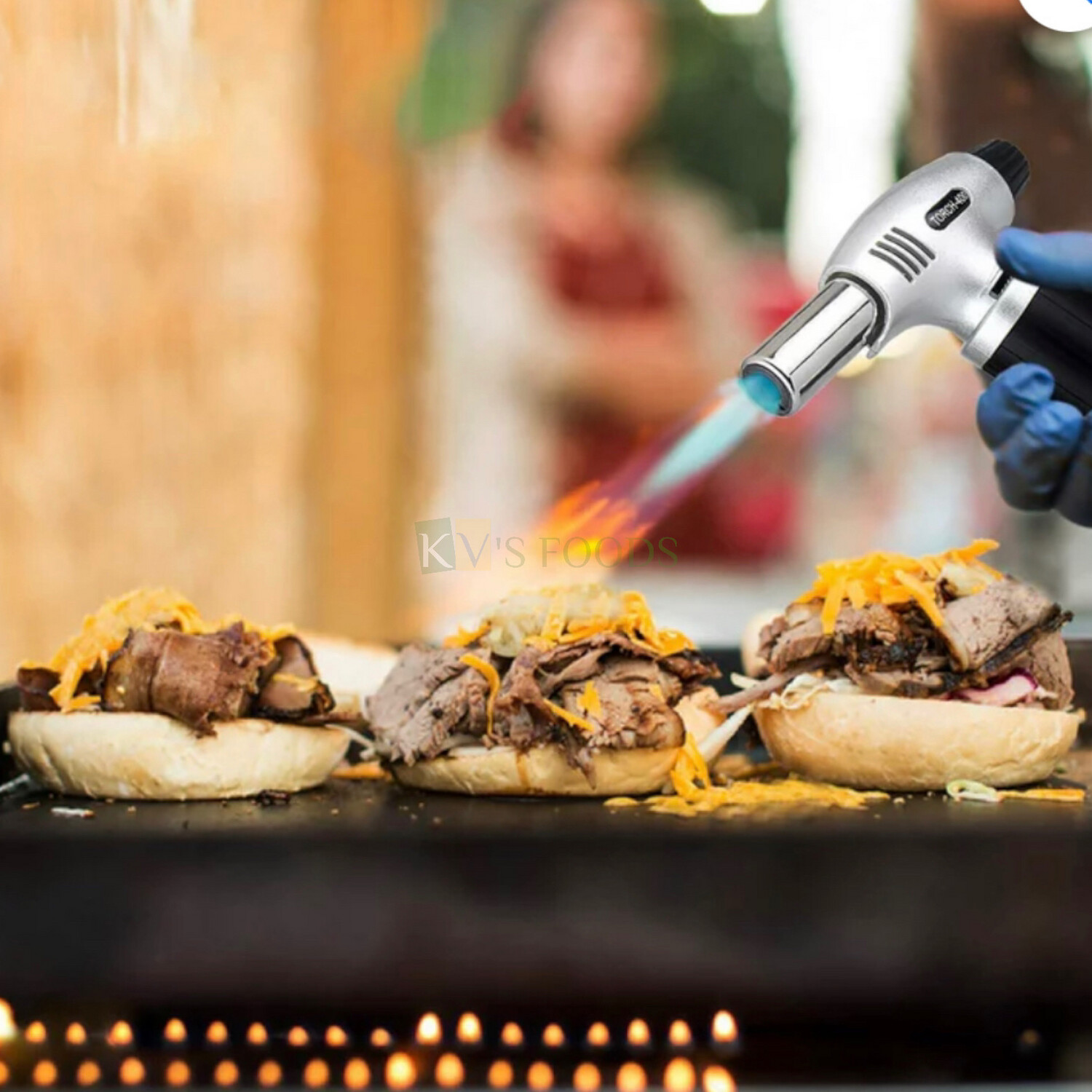 JFVKAF Chrome-Plated Steel Culinary Torch Propane Blow Torch With Adjustable Flame And 99.9% Sensitive Ignition System SA1129E679 - The Home Depot