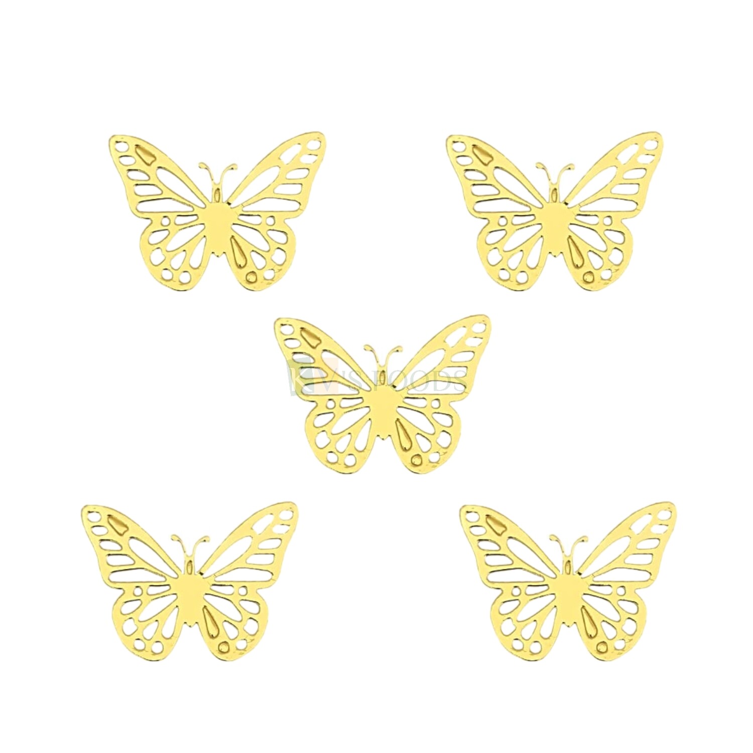 5 PCS Fancy Acrylic Golden Mirror Finish Shiney Butterfly Cake Toppers, Cupcake Topper, Birthday Decorations Cake Accessories, DIY Cake Decor