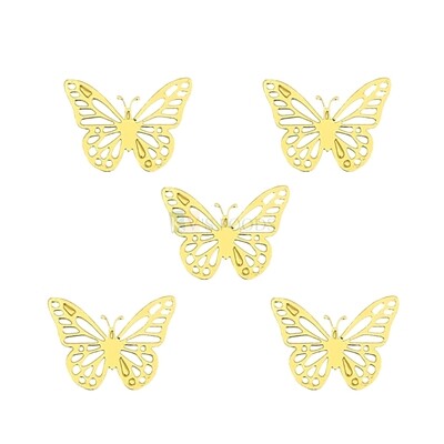 5 PCS Fancy Acrylic Golden Mirror Finish Shiney Butterfly Cake Toppers, Cupcake Topper, Birthday Decorations Cake Accessories, DIY Cake Decor