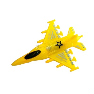 1PC Yellow Colour Pull Back and Go Military Fighter Jet Plane Cake Topper, Plane Toys For Kids, Airplane, Aeroplane Cake Topper Toy for Cakes Decoration, Miniature Figurine Cake Topper for Pilot Theme