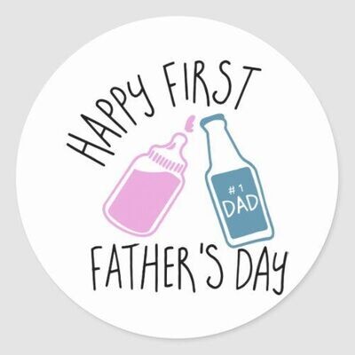 Happy First Father's Day Edible Photo Print Paper Cutout for Cup Cake Topper, Cake Decoration Topper Prints, Printable Sheet, Sugar Sheet, Wafer Sheet Printout