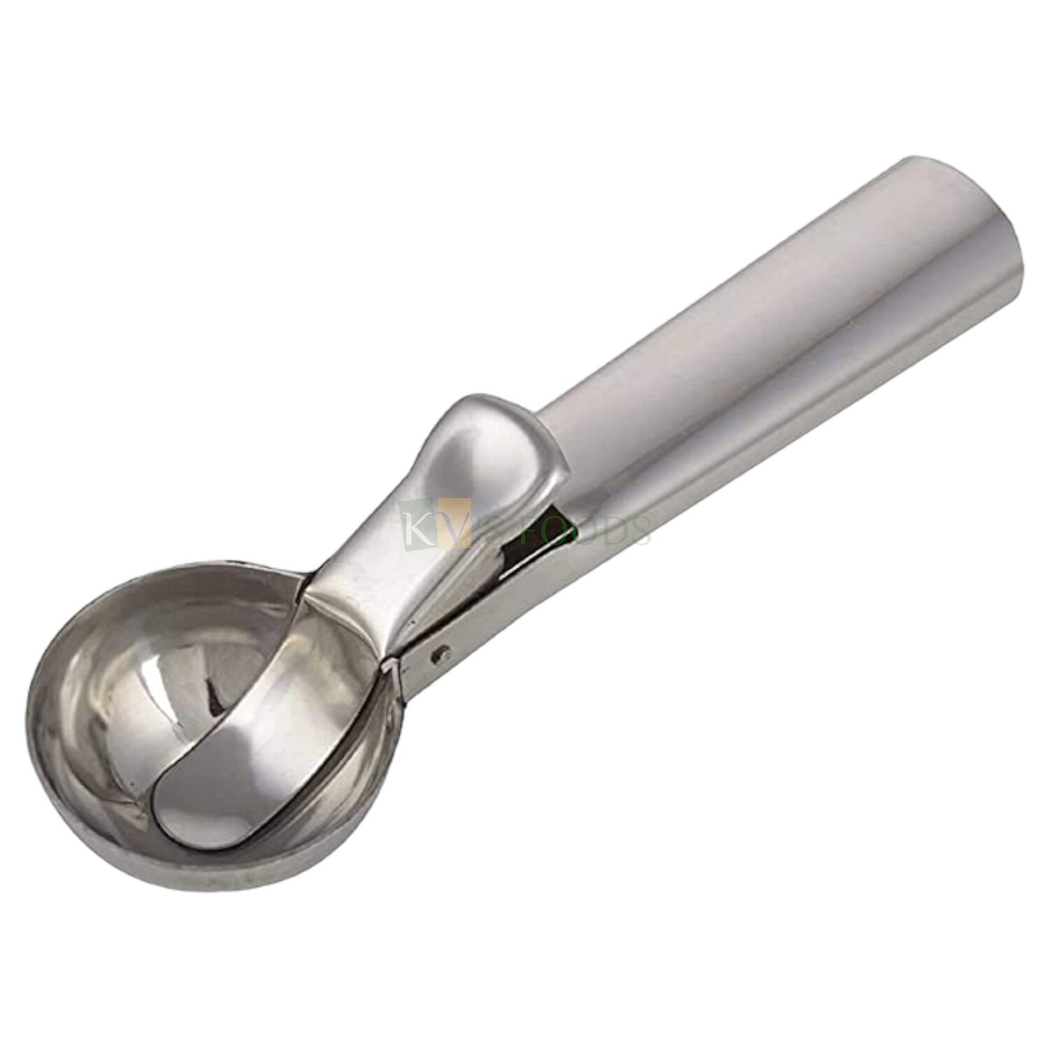 1PC Stainless Steel Easy Trigger Release Pop-up Leaver Ice Cream Fruit Scoop Scooper Serving Spoon Big Size, Multifunctional, Silver