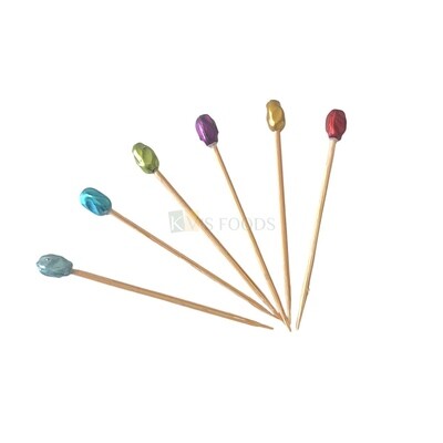 50 Pcs 2.5 Inches Fancy Party ToothPick Sticks Multi-color Crown Insert, Sandwich, Appetizer, Plate Picks, Cupcake Toppers, Cake Accessories/ Decoration