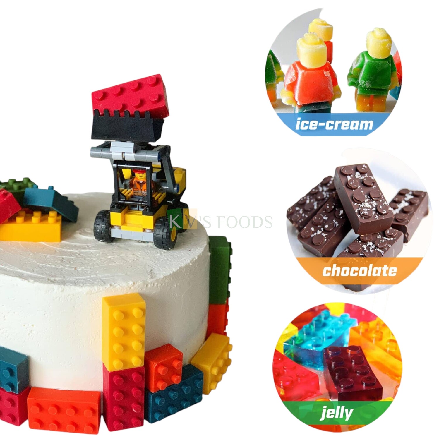 10 Cavity Lego Building Block Silicon Chocolate Mould Sugar Craft Cake Decoration topper Insert Bite Size Pudding Dessert Jelly Gummy Garnishing Candy Pralines Fondant Baking DIY Food Decor