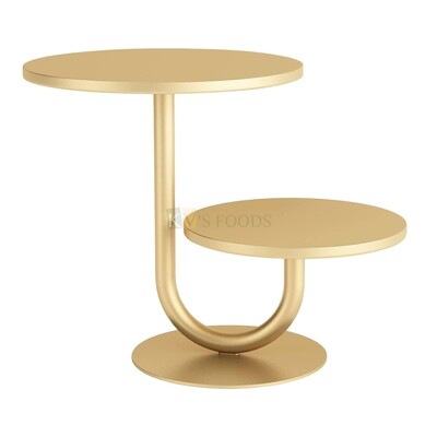 U Shape 2 Cake Cupcake Stand, Afternoon High Tea Stands, Serving Platters for Parties Wedding Cake Stand Gold Cake Stand