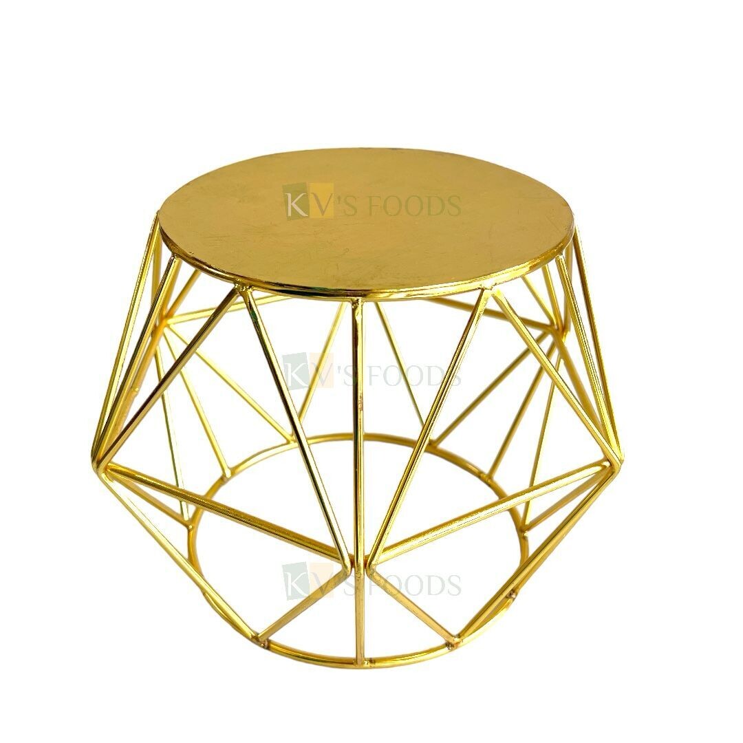 Geometric Cake Stand and Spacer 2 in 1 Use, Cupcake Stand, Afternoon High Tea Stands, Serving Platters for Parties Wedding Birthday Cake Stand Gold Cake Stand