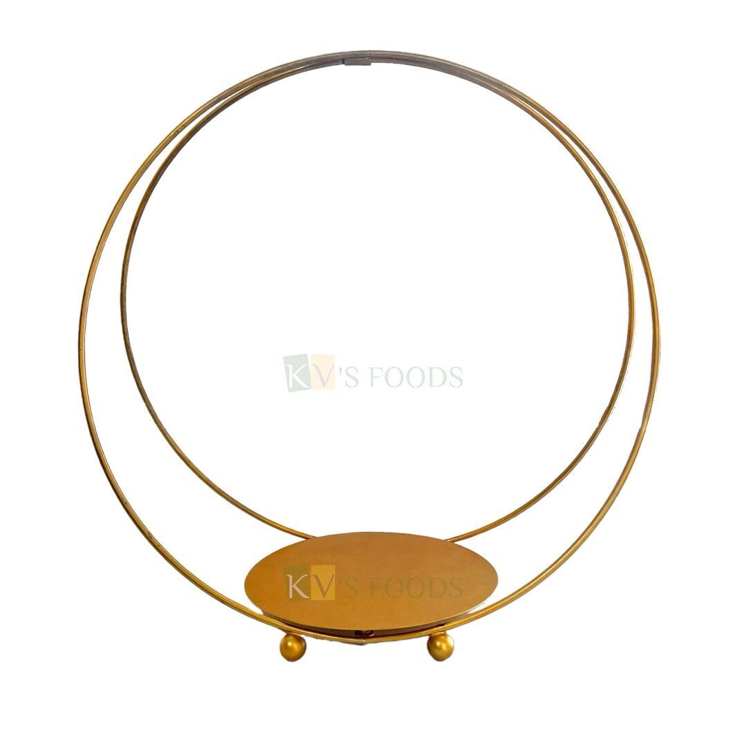 11 Inches Ring Hoop Cake Stand, Afternoon High Tea Stands, Serving Platters for Parties Wedding Birthday Cake Stand Gold Cake Stand