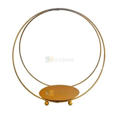 11 Inches Ring Hoop Cake Stand, Afternoon High Tea Stands, Serving Platters for Parties Wedding Birthday Cake Stand Gold Cake Stand
