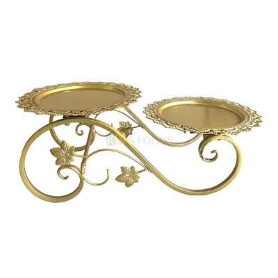 2 Cake Cupcake Stand, Afternoon High Tea Stands, Serving Platters for Parties Wedding Birthday Cake Stand Gold Cake Stand